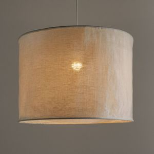 Hanglamp in gekreukt linnen Ø50 cm, Thade LA REDOUTE INTERIEURS. Linnen materiaal. Maten één maat. Wit kleur