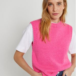 Trui zonder mouwen, ronde hals LA REDOUTE COLLECTIONS. Acryl materiaal. Maten XXL. Roze kleur