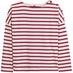 Marineshirt met loose volume, Signature AIMIE LA REDOUTE COLLECTIONS. Katoen materiaal. Maten XS. Rood kleur