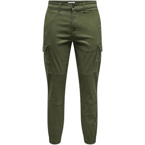 Chino cargo ONLY & SONS. Katoen materiaal. Maten W34 - Lengte 32. Groen kleur