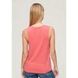 Tank top met ronde hals en geborduurd logo SUPERDRY. Katoen materiaal. Maten 36 FR - 34 EU. Oranje kleur