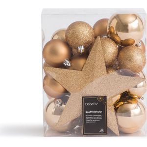 Doos van 33 Kerstballen Caspar LA REDOUTE INTERIEURS. Plastic materiaal. Maten één maat. Kastanje kleur