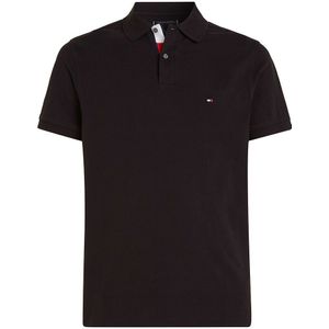 Rechte polo met logopatje TOMMY HILFIGER. Katoen materiaal. Maten S. Zwart kleur