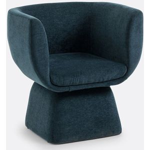 Fauteuil in fluweel, Corole LA REDOUTE INTERIEURS. Polyester materiaal. Maten één maat. Blauw kleur