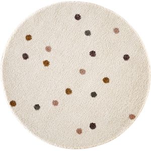 Rond tapijt met stippen, Khella LA REDOUTE INTERIEURS. Polypropyleen materiaal. Maten diameter 120 cm. Multicolor kleur