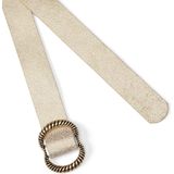 Riem in suèdine leer Nikka PIECES. Leer materiaal. Maten 80 cm. Goudkleur kleur
