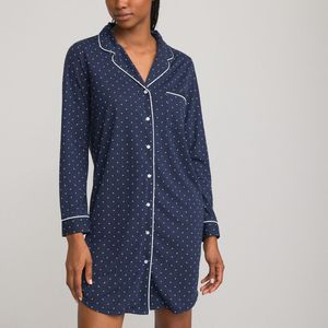 Nachthemd in tricot LA REDOUTE COLLECTIONS. Katoen materiaal. Maten 42/44 FR - 40/42 EU. Blauw kleur