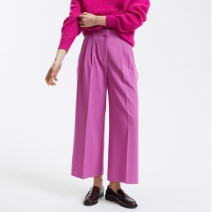 Verkorte wijde broek met naden LA REDOUTE COLLECTIONS. Polyester materiaal. Maten 38 FR - 36 EU. Roze kleur