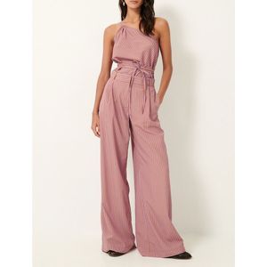 Gestreepte bandplooibroek met wijde pijpen PROVENCIA SESSUN. Viscose materiaal. Maten 36 FR - 34 EU. Roze kleur