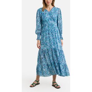 Lange jurk, bedrukt, Candyce SUNCOO. Viscose materiaal. Maten 2(M). Blauw kleur