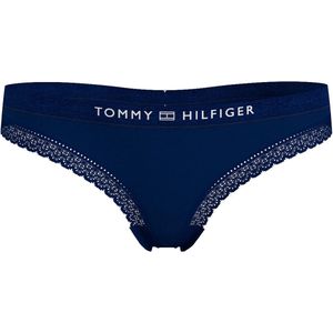 String in microvezel en kant TOMMY HILFIGER. Polyamide materiaal. Maten S. Blauw kleur