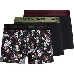 Set van 3 boxershorts in microvezel JACK & JONES. Polyester materiaal. Maten XXL. Zwart kleur