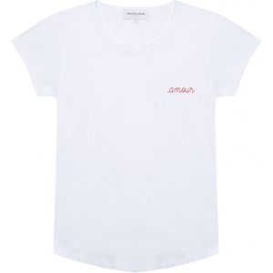T-shirt Amour in biokatoen, korte mouwen MAISON LABICHE. Katoen materiaal. Maten XL. Wit kleur