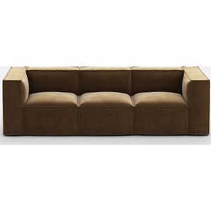 Modulaire zetel, 3-zit, vintage ribfluweel Seven LA REDOUTE INTERIEURS. Geribd fluweel materiaal. Maten 3-zit. Kastanje kleur