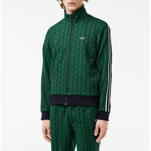 Sweater met rits en opstaande kraag LACOSTE. Polyester materiaal. Maten L. Groen kleur