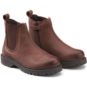 Leren chelsea boots met rits LA REDOUTE COLLECTIONS. Leer materiaal. Maten 28. Kastanje kleur