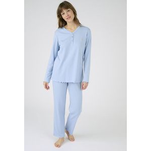 Pyjama met lange mouwen DAMART. Polyester materiaal. Maten XS. Blauw kleur