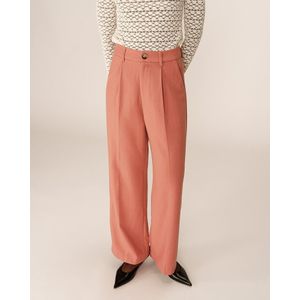 Geklede broek met wijde pijpen PIERRE GRACE & MILA. Polyester materiaal. Maten M. Kastanje kleur