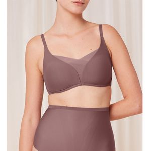 BH zonder beugels Shape Smart TRIUMPH. Polyamide materiaal. Maten 3(L). Kastanje kleur