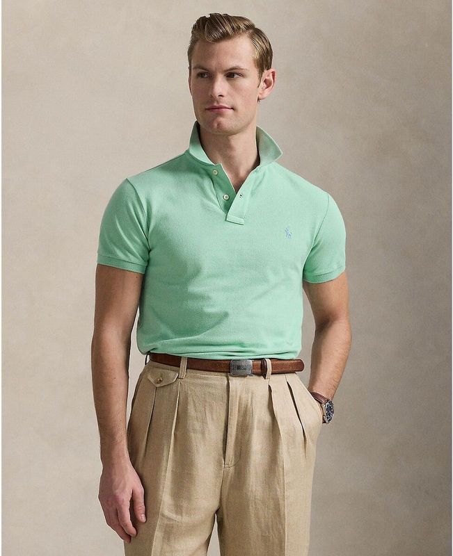 Slim polo in piquétricot POLO RALPH LAUREN. Katoen materiaal. Maten XL. Groen kleur