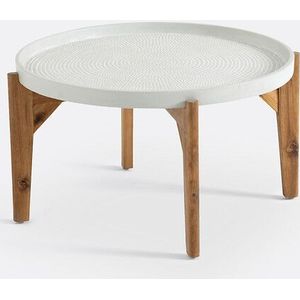 Bijzettafel, Médan LA REDOUTE INTERIEURS. Donker hout materiaal. Maten één maat. Grijs kleur