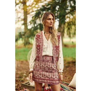 Bedrukt mouwloos vest, VILMA LA PETITE ETOILE. Polyester materiaal. Maten 2(M). Roze kleur