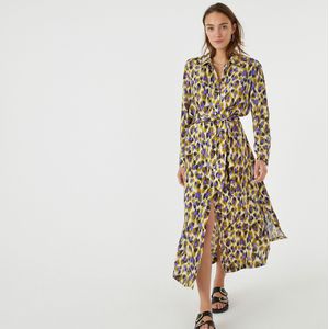 Lang hemdjurk, dierenprint LA REDOUTE COLLECTIONS. Viscose materiaal. Maten 40 FR - 38 EU. Kastanje kleur