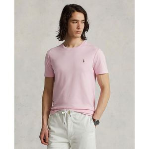 Recht T-shirt met ronde hals in interlock POLO RALPH LAUREN. Katoen materiaal. Maten XL. Roze kleur