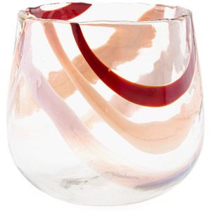 Vaas in transparant glas met motiefjes, Spezita AM.PM. Glas materiaal. Maten één maat. Rood kleur