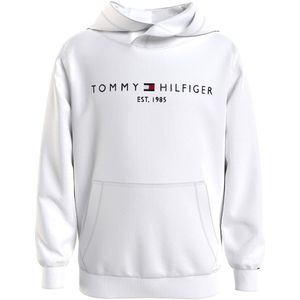 Hoodie in bio katoen TOMMY HILFIGER. Katoen materiaal. Maten 16 jaar - 162 cm. Wit kleur