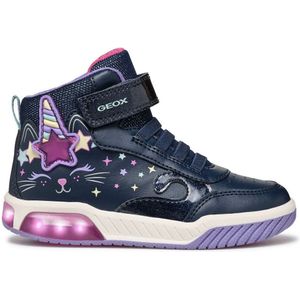 Ademende hoge sneakers met LED Inek GEOX. Polyurethaan materiaal. Maten 32. Blauw kleur