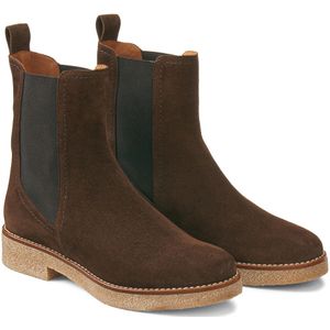 Boots in leer met platte hak LA REDOUTE COLLECTIONS. Leer materiaal. Maten 40. Kastanje kleur