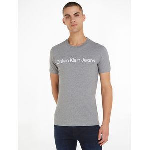 T-shirt slim Institutional Logo CALVIN KLEIN JEANS. Katoen materiaal. Maten XL. Grijs kleur