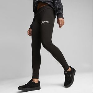 Legging Essentials Script PUMA. Katoen materiaal. Maten S. Zwart kleur