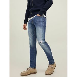 Slim stretch jeans Glenn JACK & JONES. Katoen materiaal. Maten W31 - Lengte 32. Blauw kleur