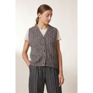 Mouwloos vest met knoopsluiting MOOD LEON & HARPER. Nylon/polyamide materiaal. Maten M. Grijs kleur