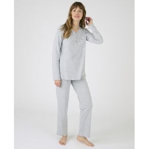 Pyjama met lange mouwen DAMART. Polyester materiaal. Maten S. Grijs kleur