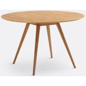 Quilda - Ronde Tafel - Beige - MDF en Eikenhout