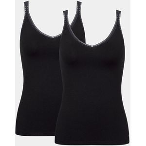 Set van 2 tanktops Go SLOGGI. Katoen materiaal. Maten XL. Zwart kleur