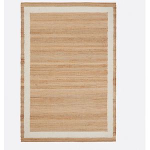 Tapijt in jute en wol met contour, Arian LA REDOUTE INTERIEURS. Jute materiaal. Maten 120 x 170 cm. Beige kleur