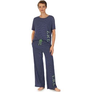 Pyjama, lang, korte mouwen, groot logo LAUREN RALPH LAUREN. Katoen materiaal. Maten S. Blauw kleur