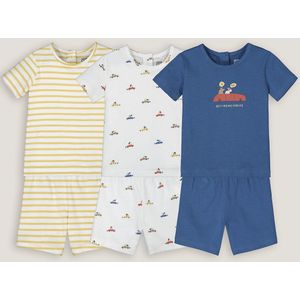Set van 3 pyjashorts in jersey LA REDOUTE COLLECTIONS. Katoen materiaal. Maten 1 jaar - 74 cm. Blauw kleur