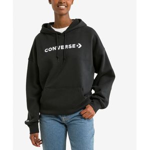 Hoodie Wordmark, geborduurd logo CONVERSE. Katoen materiaal. Maten S. Zwart kleur