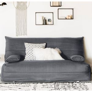 Gematelasseerde hoes in polykatoen voor BZ Asaret SO'HOME.  materiaal. Maten breedte 140 cm. Grijs kleur