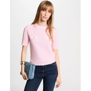 Trui met korte mouwen MORGAN. Polyester materiaal. Maten M. Roze kleur