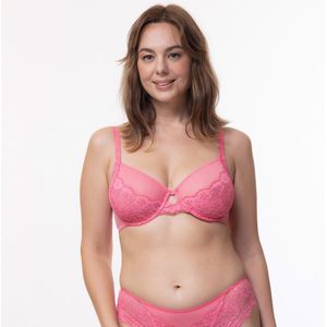 BH in gerecycled kant Danica DORINA. Kant materiaal. Maten 110D FR - 95D EU. Roze kleur