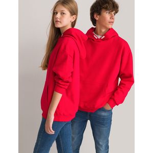 Oversized hoodie, in molton, unisex LA REDOUTE COLLECTIONS. Katoen materiaal. Maten M. Rood kleur