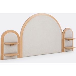 Hoofdbord met geïntegreerde nachttafeltjes, Archile LA REDOUTE INTERIEURS. Stof materiaal. Maten 160 cm. Beige kleur