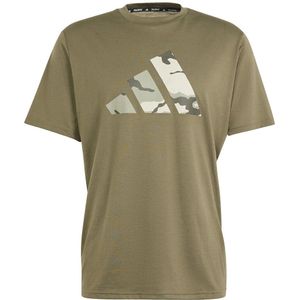 T-shirt voor training Essentials groot logo adidas Performance. Polyester materiaal. Maten S. Groen kleur