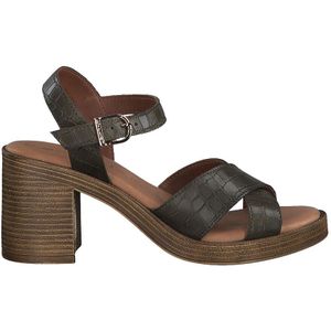 Leren sandalen met hak TAMARIS. Leer materiaal. Maten 39. Groen kleur